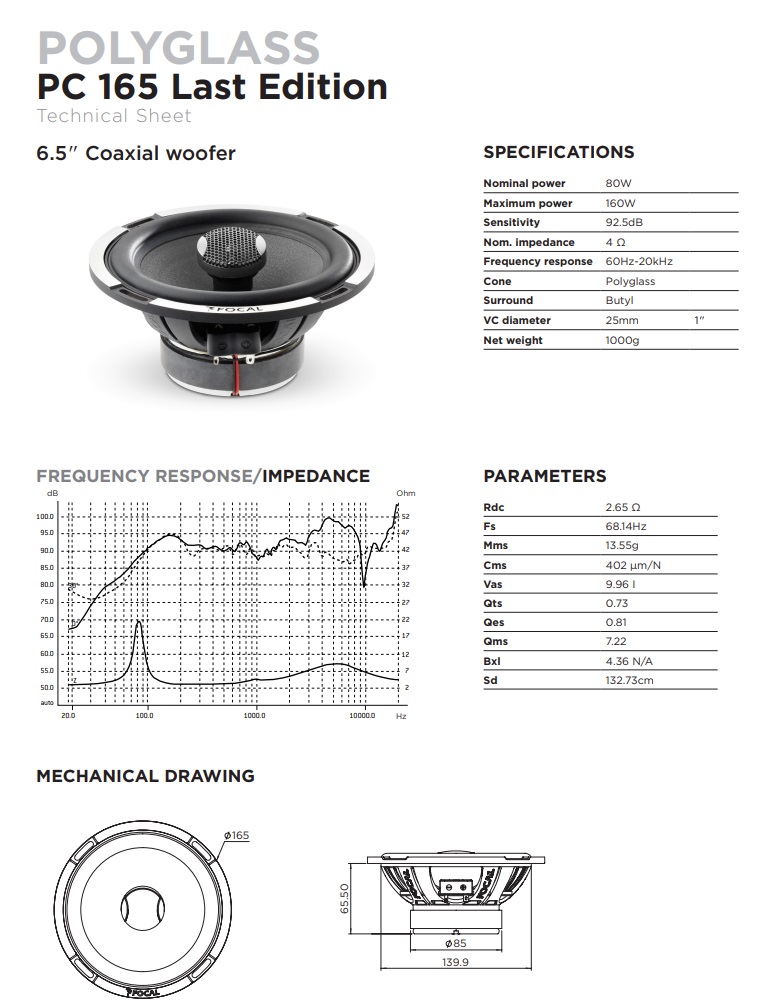 Focal PC165 Performance coassiale a 2 vie 16,5 centimetri