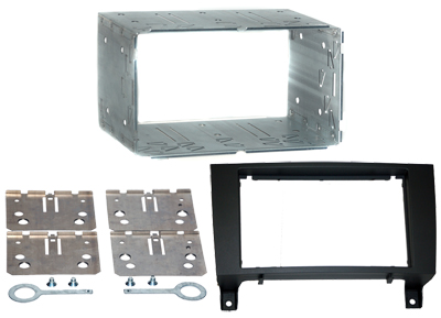 RTA 002.067-0 Double DIN mounting frame ABSschwarz with metal frame