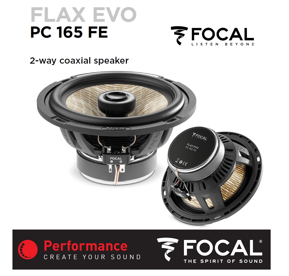 Focal PC165FE FLAX EVO-Serie 16,5 cm (6.5") 2-Wege Koax Lautsprecher Set 140 Watt - 1 Paar