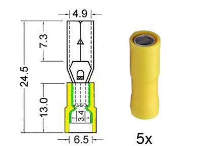 RTA 151.223-0 Rundsteckhülse isolated 5mm yellow