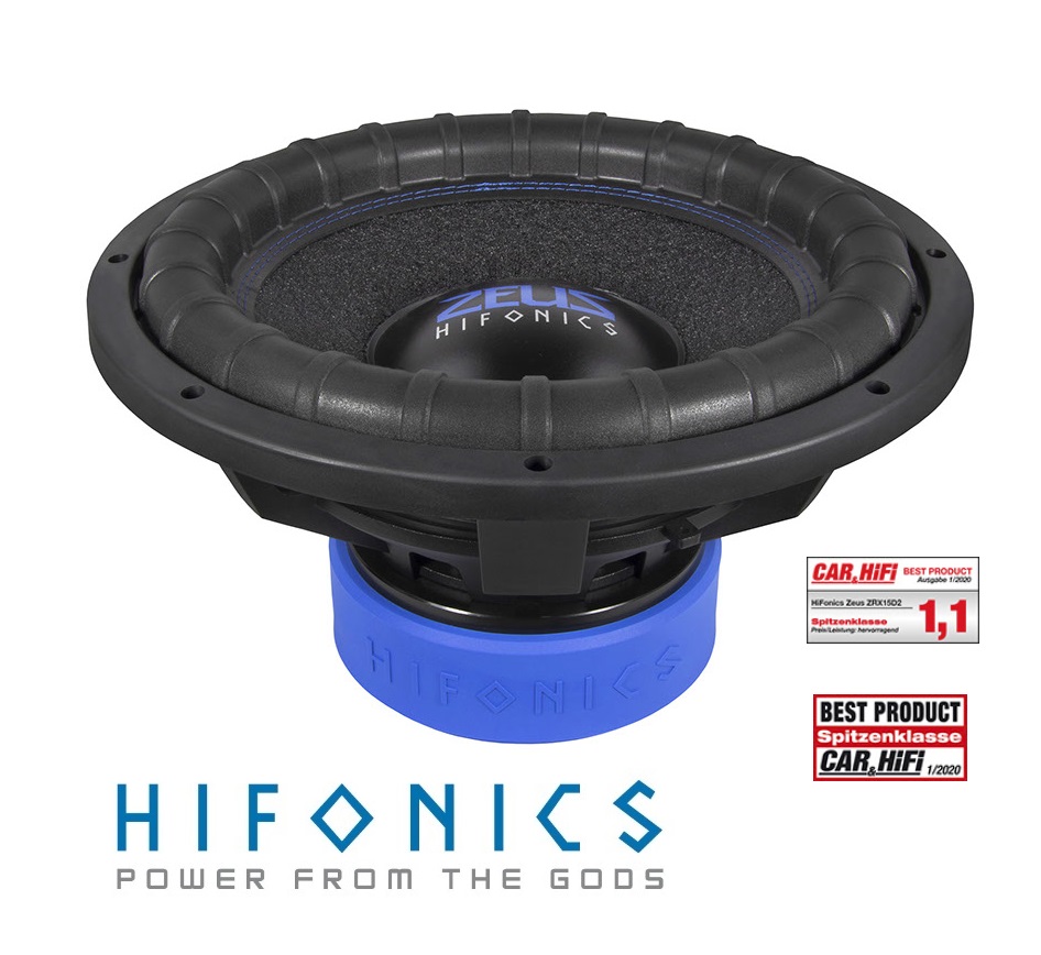 HIFONICS ZRX-15D2 ZEUS Woofer 38 cm (15") Subwoofer 1500 W/RMS, 3000 W/MAX, 2 + 2 Ω