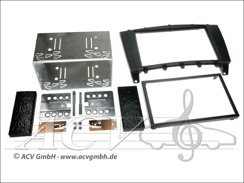 Double-DIN installation kit Rubber Touch Mercedes SLK / C-Class 