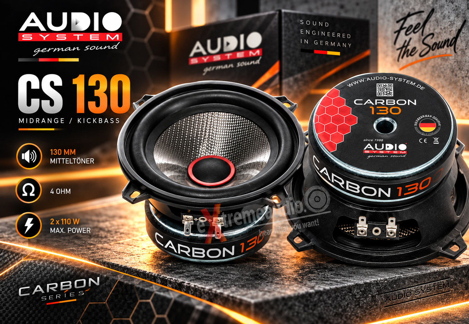 Audio System CS 130 Mitteltöner Kickbass Auto Lautsprecher Tieftöner 13 cm (5.25") -- Stückpreis