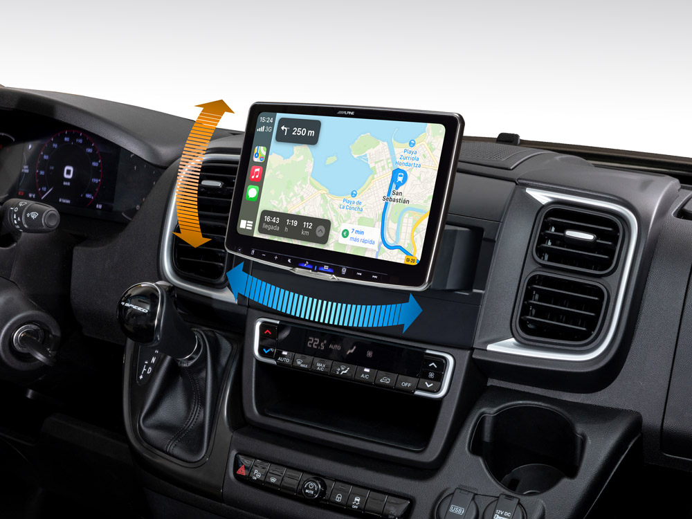 Alpine ILX-F115DU8S Autoradio mit schwenkbarem 11-Zoll Touchscreen, DAB+, 1-DIN-Einbaugehäuse, Apple CarPlay Wireless und Android Auto Unterstützung für Fiat Ducato 8
