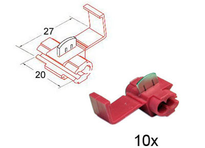 RTA 151.401-0 Abzweigverbinder rot 20mm x 27mm