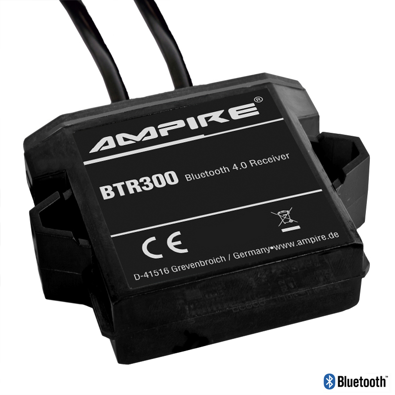AMPIRE BTR300 Bluetooth Receiver, 3.5mm Klinke, USB für Fahrzeuge und Boote 