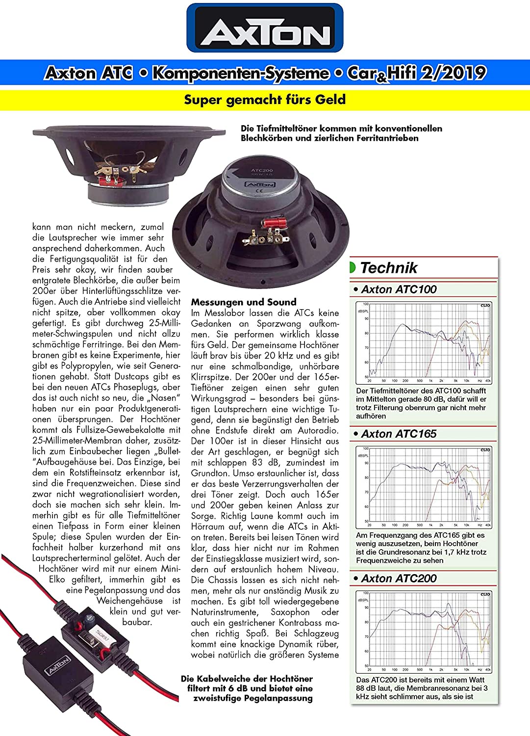 AXTON ATC165 16.5 cm 2Way Compo ATC 165 2 Wge Lautsprecher Kombo 120 Watt 16,5cm