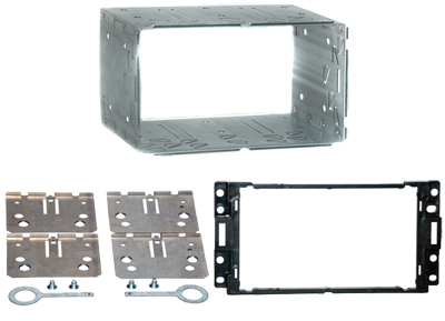 RTA 002.162-0 Double DIN mounting frame ABSschwarz with metal frame