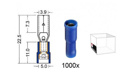 RTA 151.219-3 A circular socket isolated VINYL Doubling, 4.0mm BLUE in 1000 Pack