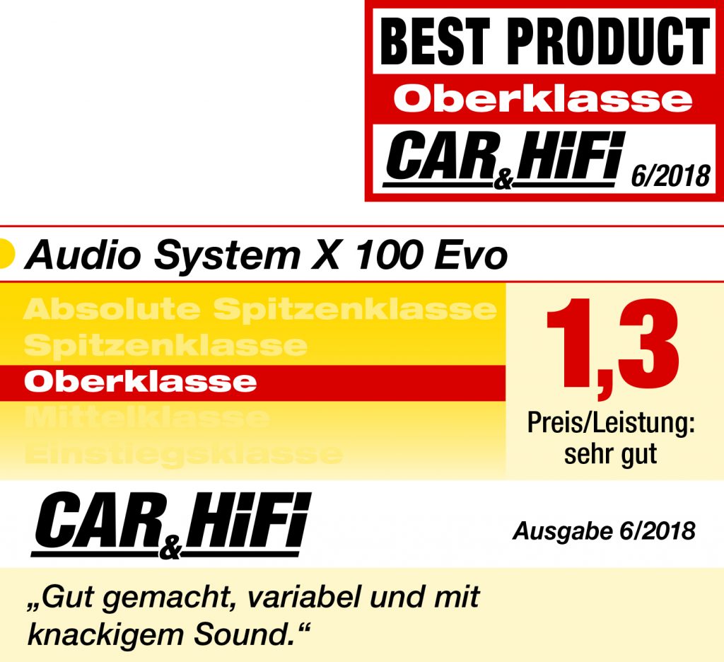 Audio System X 100 EVO 2 X--ion SERIES 10cm 2-Wege System Lautsprecher KICKBASS Compo System 