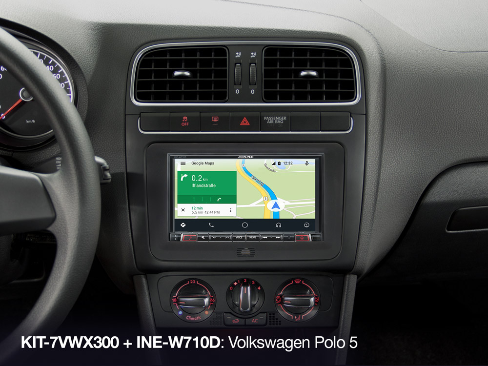 Alpine KIT-7VWX300 Einbauset für iLX-702D, INE-W710D, iLX-705D, INE-W720D (VW/Seat/Skoda-Plattform mit MIB-PQ- oder Golf 6-Radio)