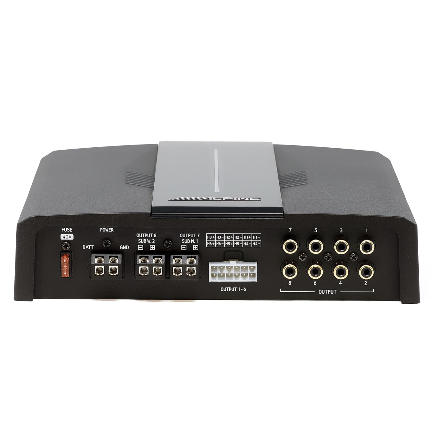 Alpine PXE-C80-88 OPTIM8 Hi-Res 8-Kanal-Soundprozessor Verstärker mit digitalem Signalprozessor DSP, geführtes automatisches Soundtuning kompatibel mit iPhone App oder PC   