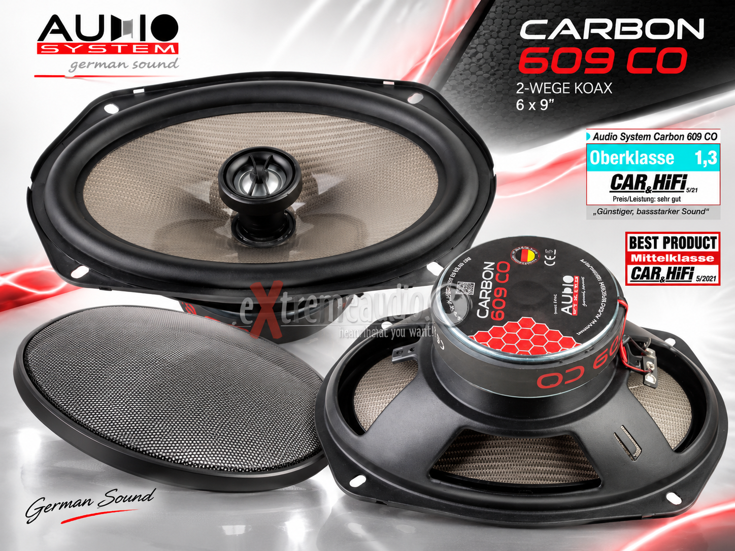 Audio System CARBON 609 CO 2-Wege 6x9 Koax Lautsprecher Speaker - 1 Paar -- NEU