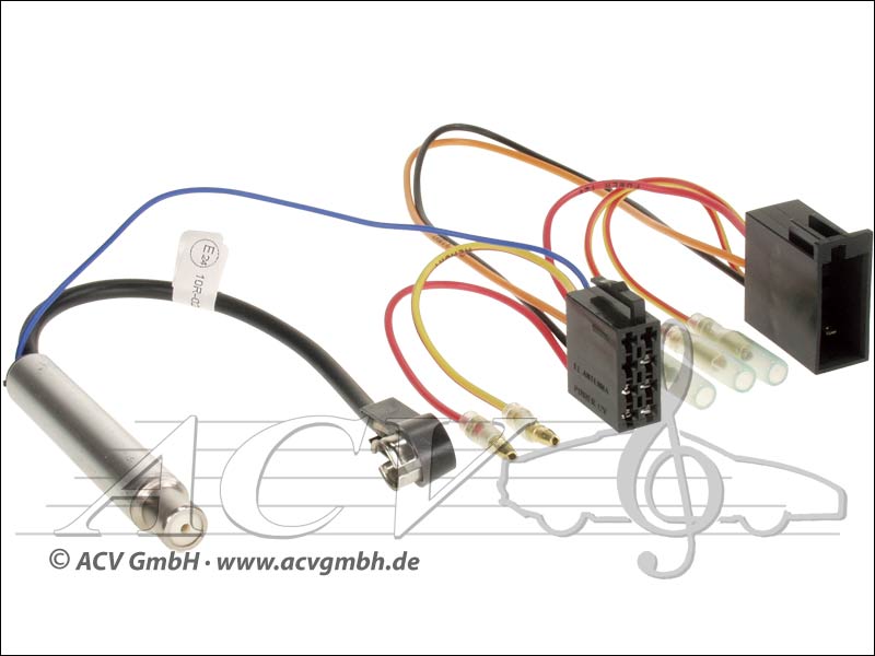 ACV 1321-45 Audi / Seat / Skoda / VW ISO avec alimentation fantôme 