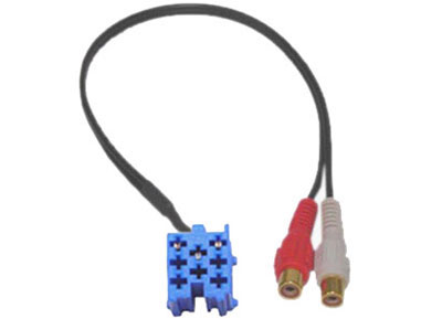 RTA 007.601-0 AUX multimedia, blue mini ISO - RCA jacks, cable set length: 360 mm