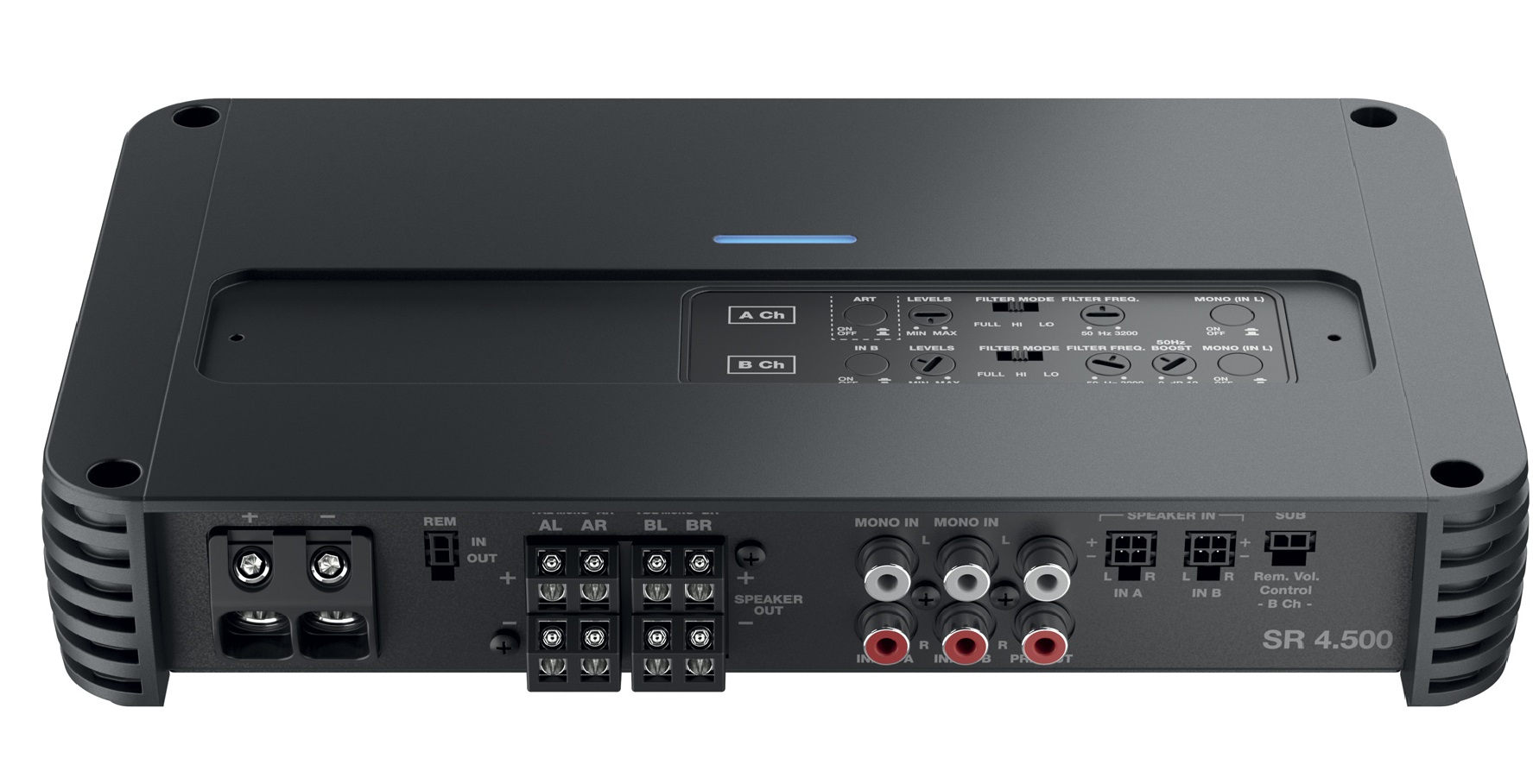 Audison SR 4.500 Ver.2 4-KANAL VERSTÄRKER Class D Verstärker mit FREQUENZWEICHE 880 Watt