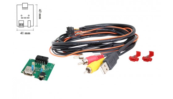 RTA 005.404-0 Kit de câble USB pour des véhicules spécifiques , Kia USB 2.0 + AUX connecteur L = 68cm