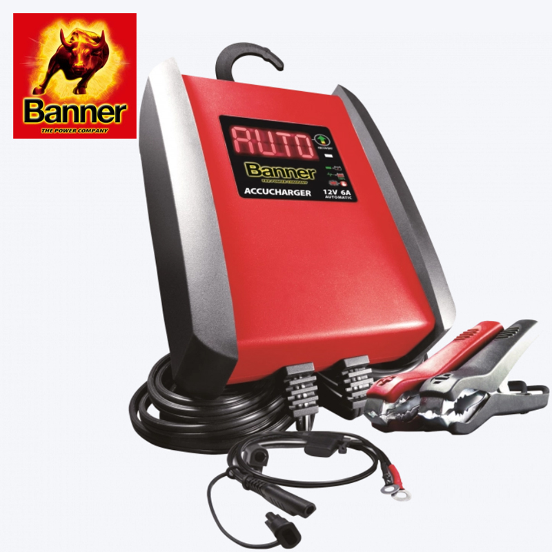 BANNER Accucharger 12V 6A, Perfektes Profi Ladegerät aufladen Starterbatterie 