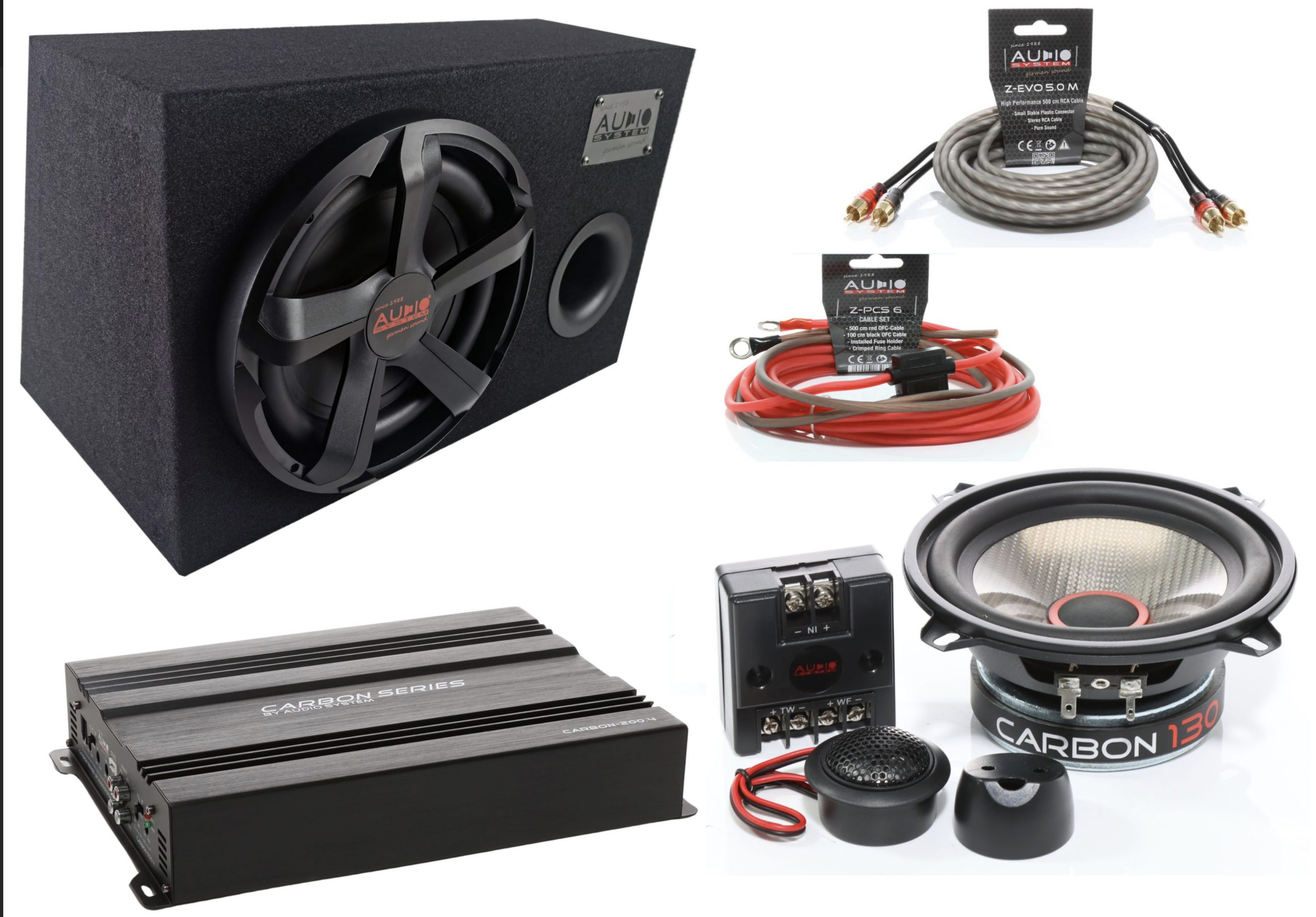 Audio System CARBON Set 10/130 Subwoofer Set CARBON 10 BR + CARBON-200.4 + CARBON 130 + PCS6 + 2 x Z-EVO 5.ECO