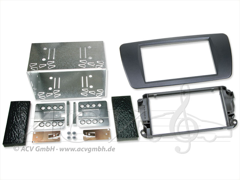 Double-DIN installation kit Rubber Touch Seat Ibiza azabacheschwarz 