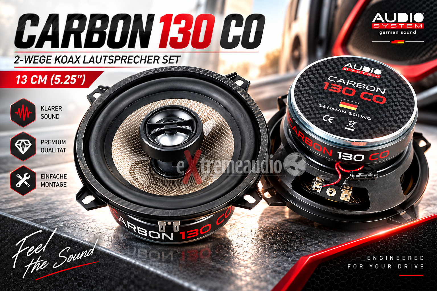 Audio System CARBON 130 CO 2-Wege Koax Lautsprecher Set 13 cm (5.25") - 1 Paar
