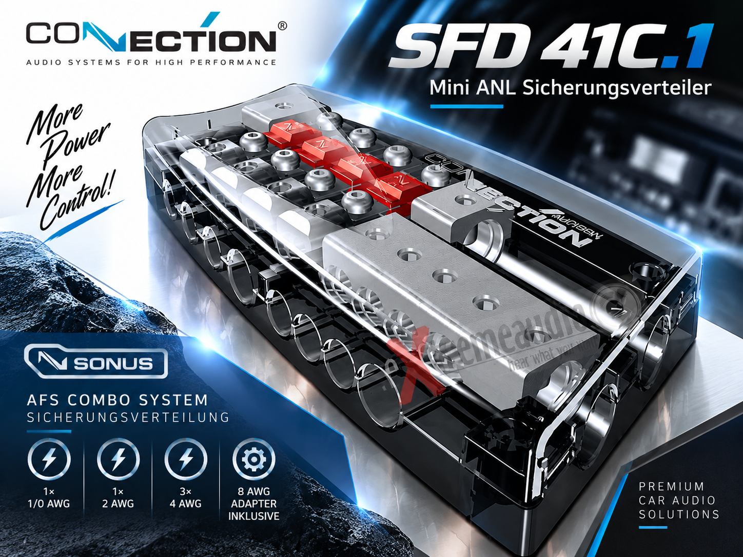 Connection Audison SFD 41C.1 Mini ANL Sicherungsverteiler Verteilerblock 