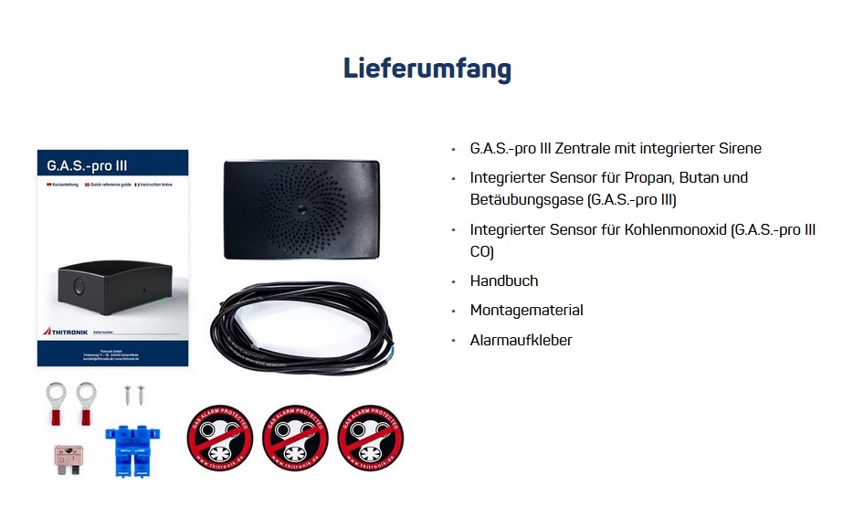 Thitronik 101287 G.A.S.-pro III CO Gaswarner Gasdetektion Flüssiggas-/KO-Gassensor