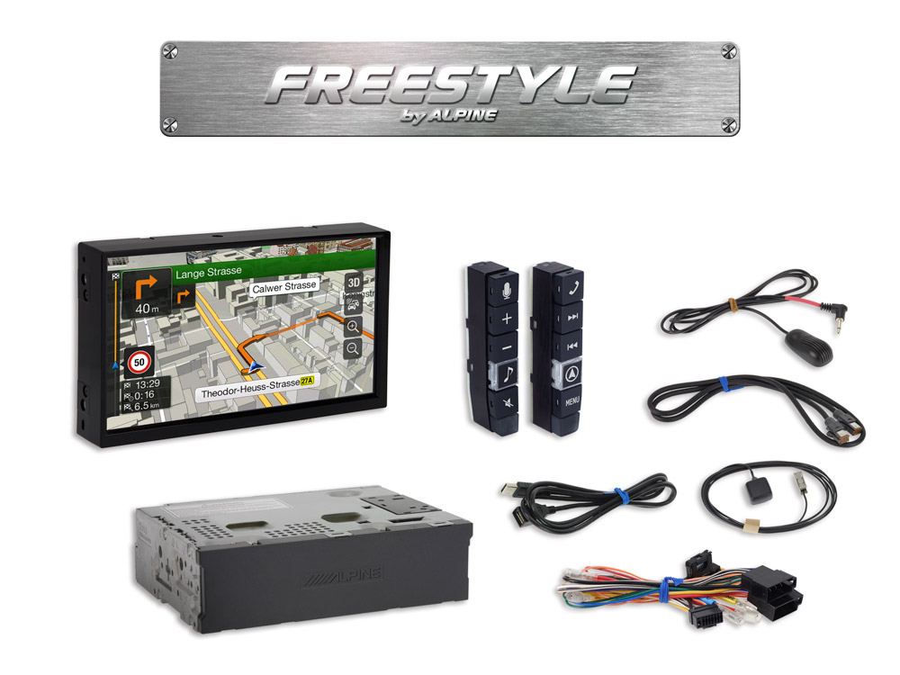 Alpine X703D-F Freestyle 7-Zoll-Navigationssystem mit Apple CarPlay und Android Auto Unterstützung für alle Fahrzeuge