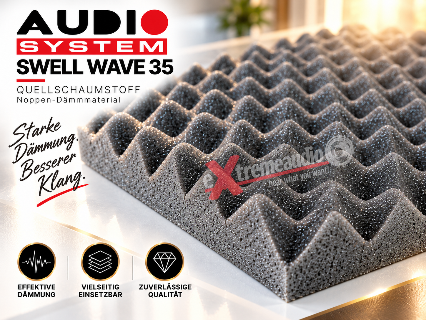 AUDIO SYSTEM SWELL WAVE 35 QUELLSCHAUMSTOFF Noppen Dämmmaterial 