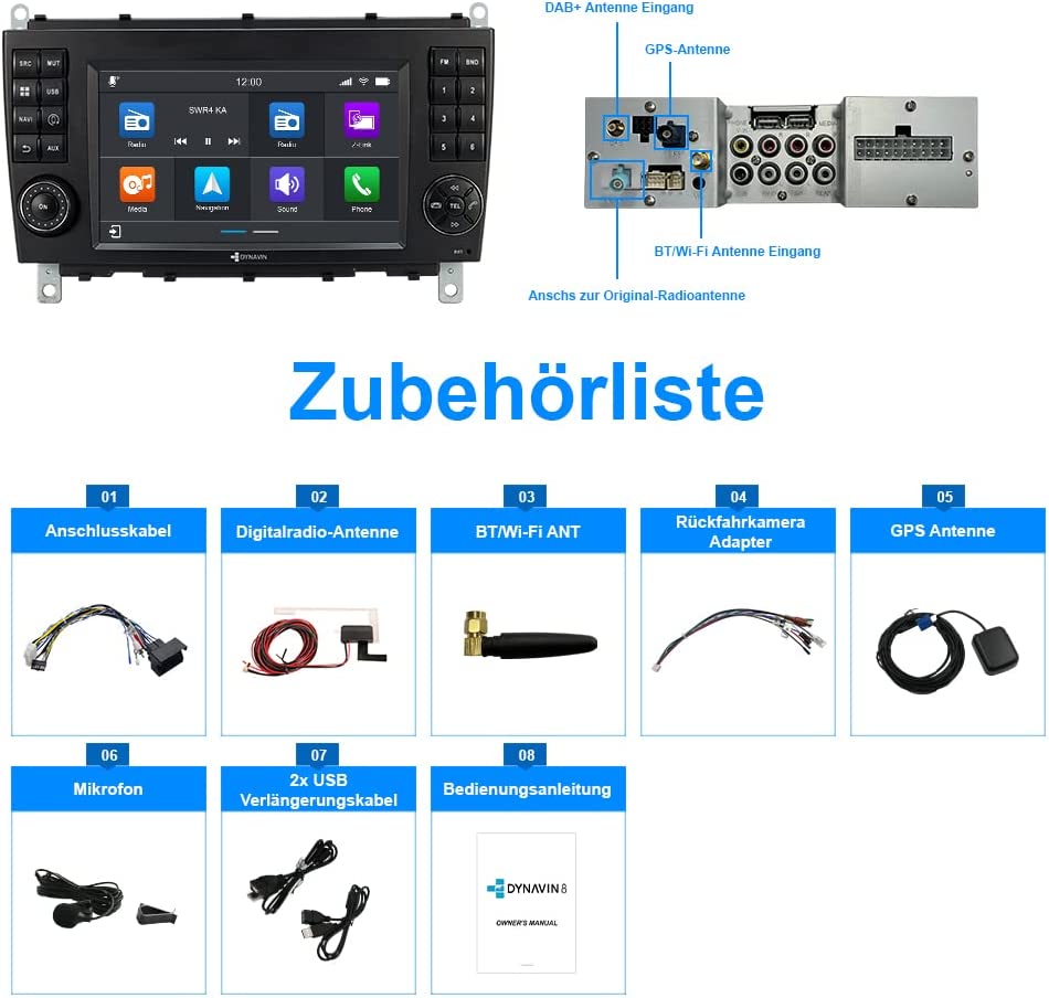 Dynavin D8-CLK Pro Navigation Autoradio kompatibel mit Mercedes CLK W209 2005-2009