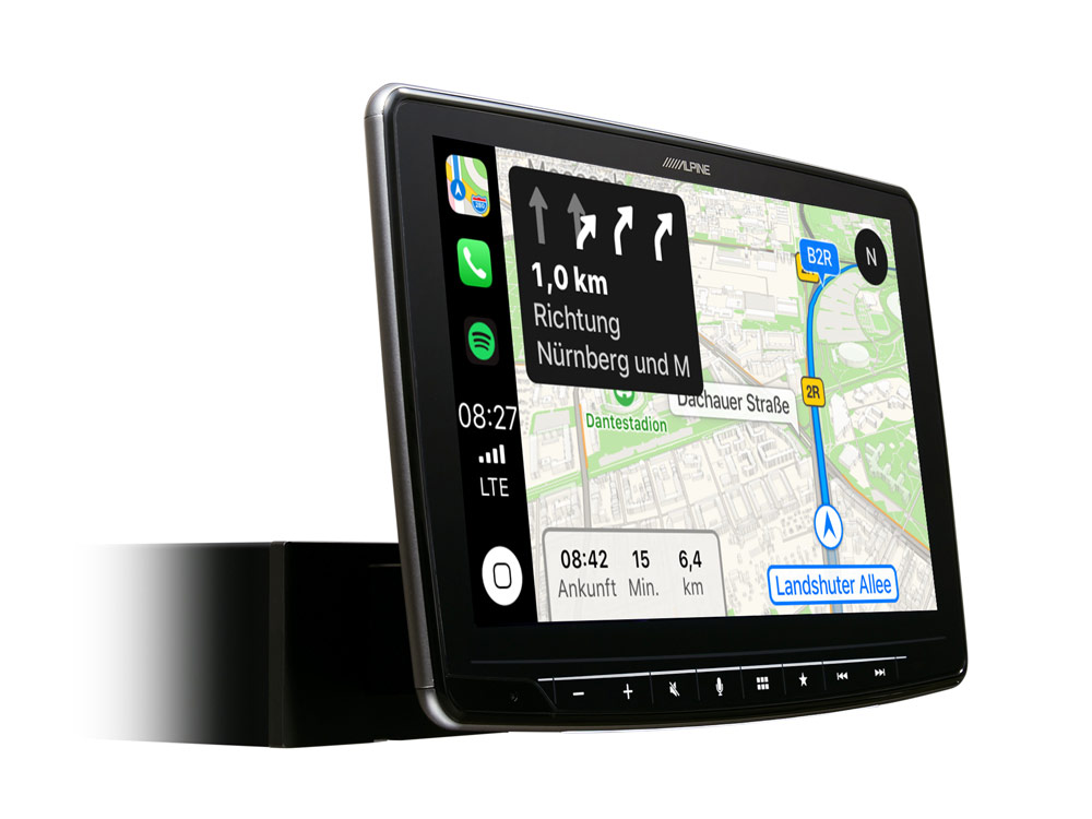 Alpine iLX-F903D Autoradio mit DAB+, 9-Zoll Display mit 1-DIN-Einbaugehäuse, Apple CarPlay und Android Auto Unterstützung