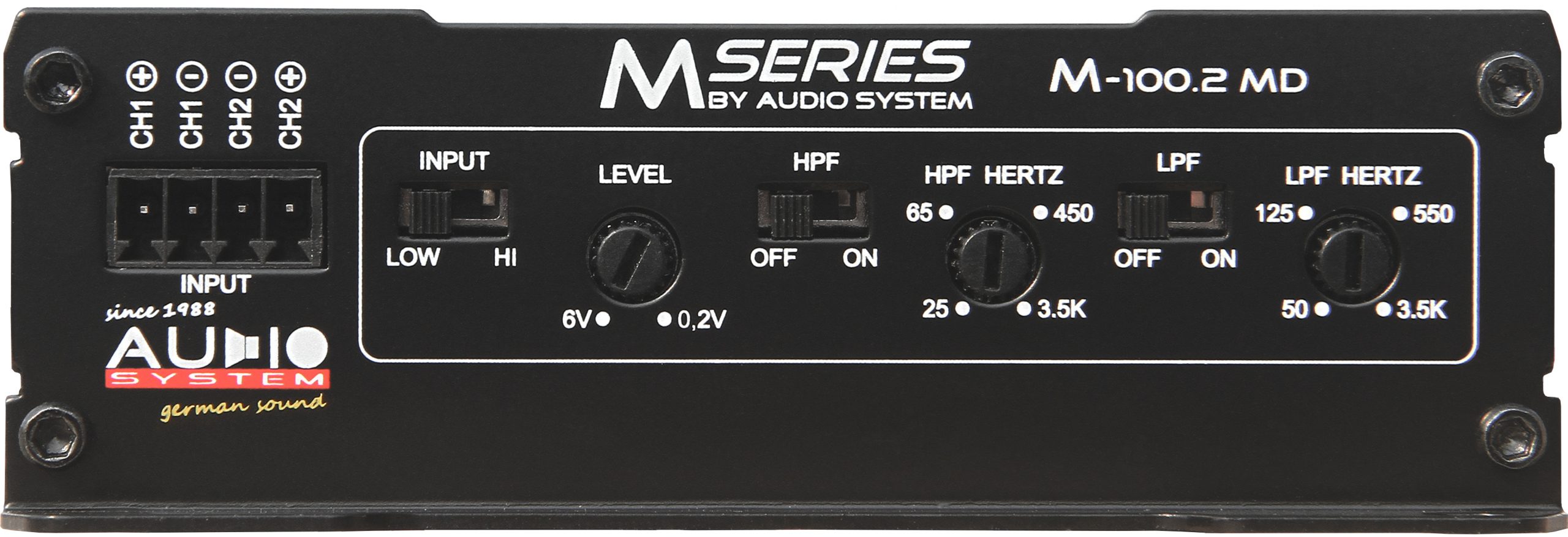 Audio System M-100.2 MD M-SERIES 2-Kanal MIKRO-Digital-Endstufe Amplifier 300 Watt RMS