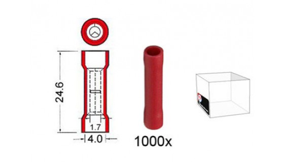 RTA 151.415-3 Butt connector, RED 1.7 to 4.0 mm in the 1000 Pack