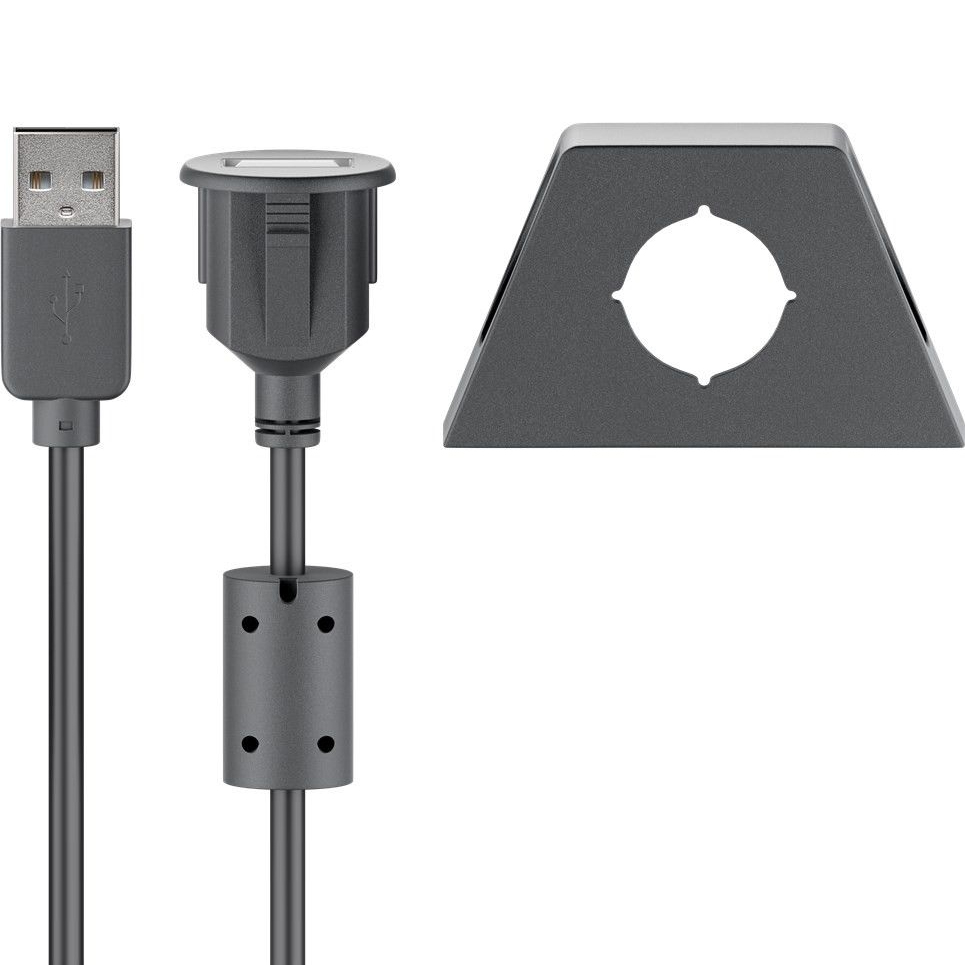 AMPIRE XUB200 USB-mounted socket with 200cm cable XUB 200 