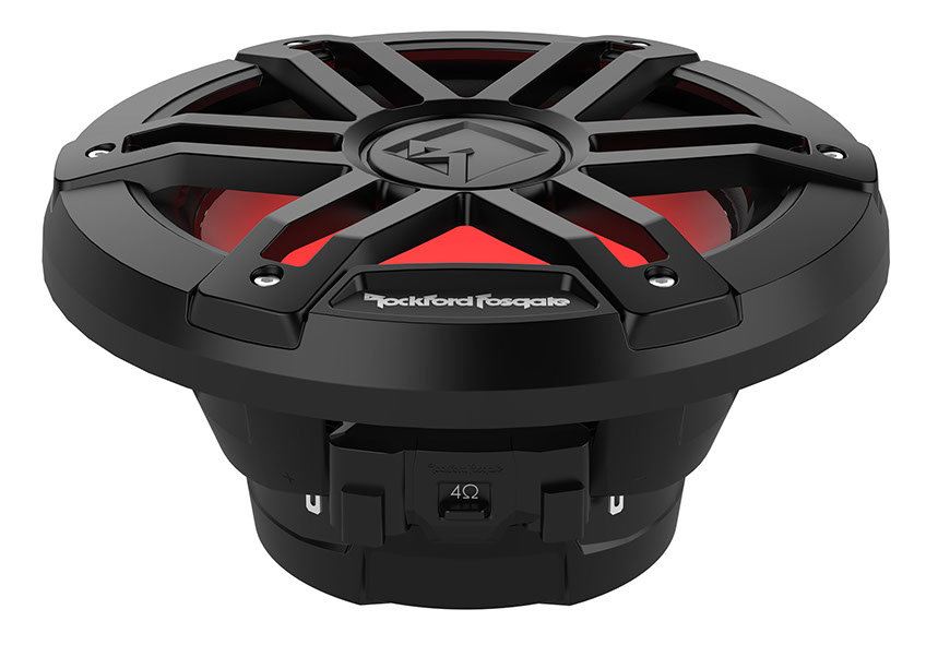 ROCKFORD M1D2-8B Color Optix Subwoofer 20cm Subwoofer schwarz Boote Marine Outdoor mit RGB LED Beleuchtung 