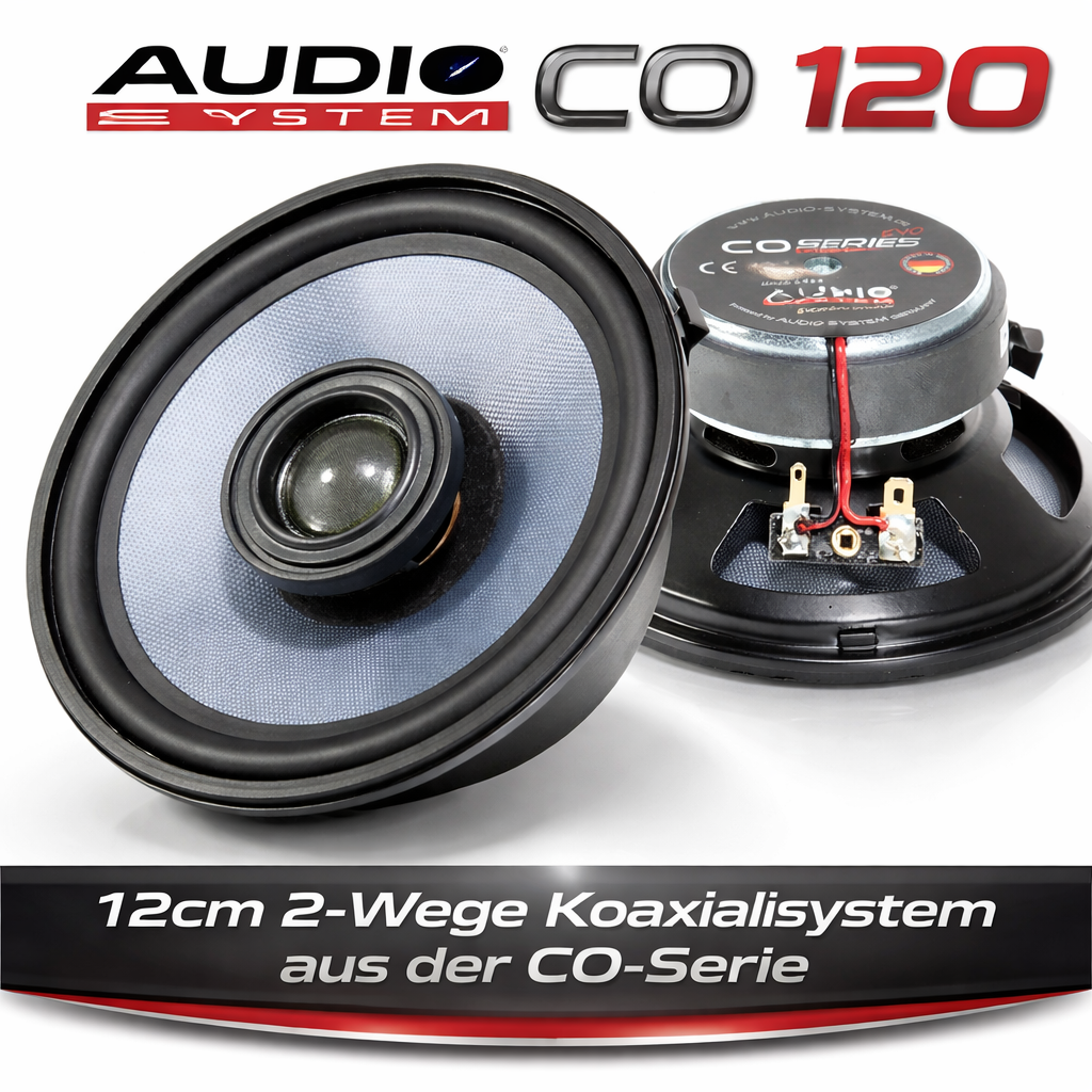Audio System CO 120 EVO 12cm 2-Wege Koaxialsystem Mercedes W124 vorne u. hinten 120mm 1 Paar