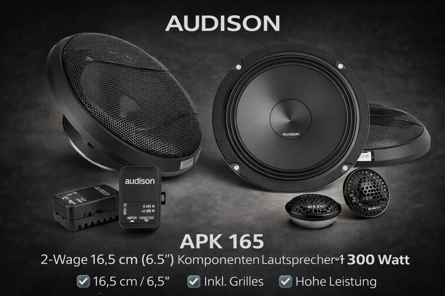 Audison APK 165 - 16,5 cm 2-Wege Komponentensystem APK165 - KIT 2Way AP 1+AP 6.5+Grilles