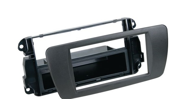 ACV 291328-06-2 Doppel-ISO Radioblende Rubber Touch Seat Ibiza ( nitschwarz)