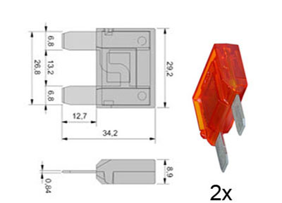 RTA 154.202-0 Fusible à lame Maxi, 40A d'Orange