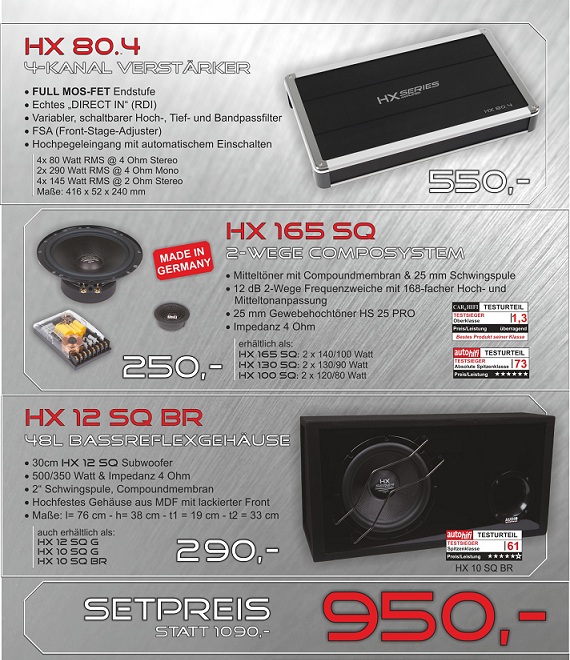 Audio System HX SERIE set completo sia con HX 12 SQ BR BR od od HX 10 SQ SQ 10 G + HX HX HX 80,4 scelta + di 10, 13 o 16 centimetri altoparlanti