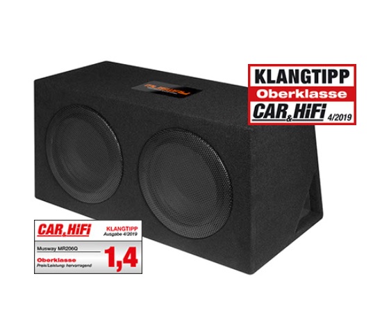 MUSWAY MR206Q Dual Bassreflex Subwoofer Bassreflexbox 2 x 16,5 cm (6.5“) Woofer