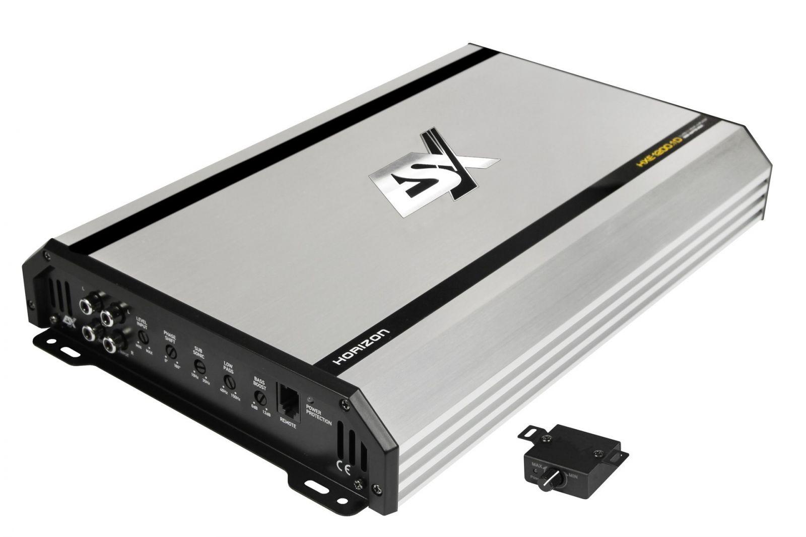 ESX HXE1200.1D 1 Kanal Class D Mono Verstärker 1200 Watt mit Bass Fernbedienung 