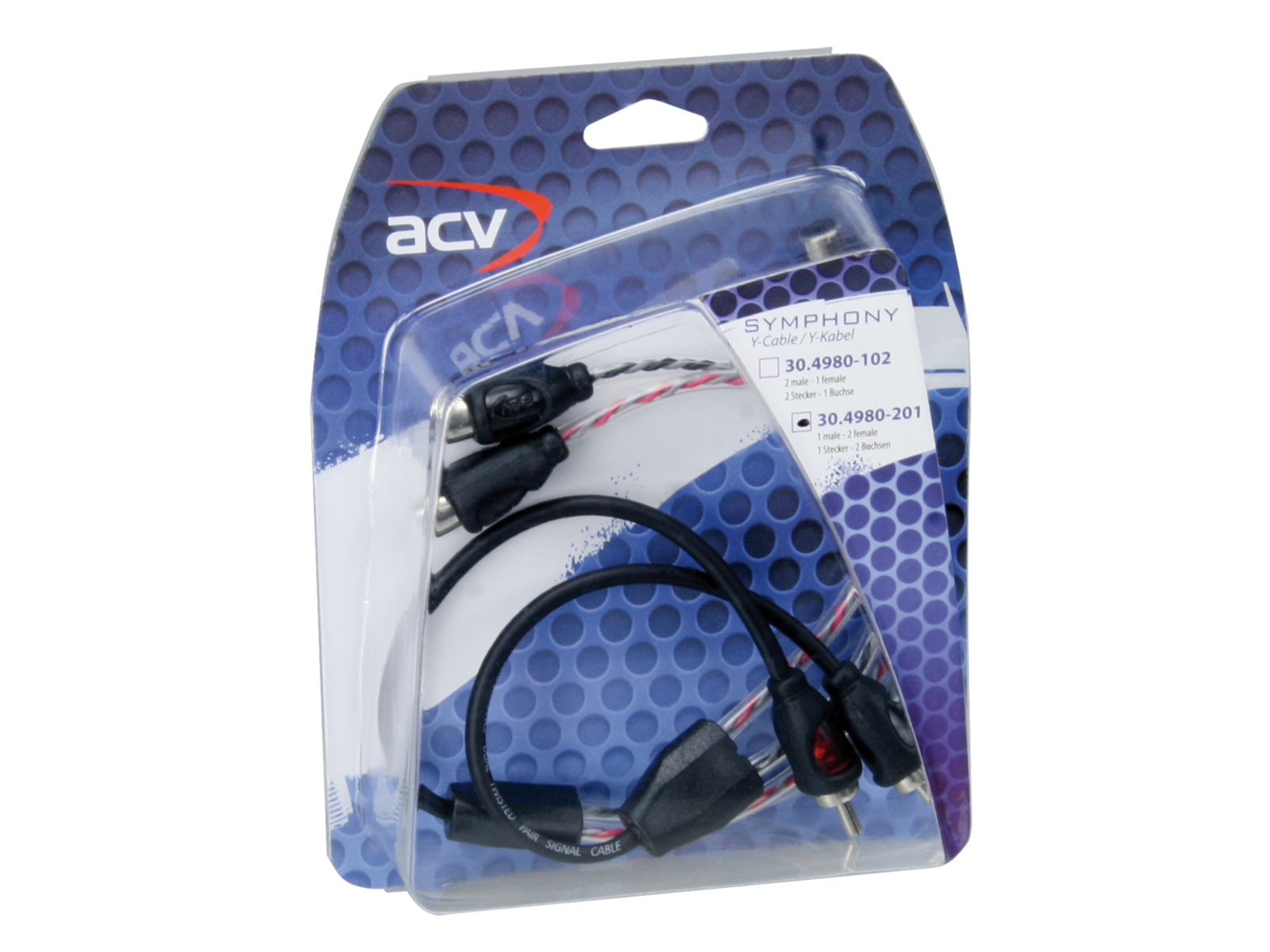 ACV 30.4980-201 adaptateur RCA 1 mâle - 2 femelles 30cm - série SYMPHONY