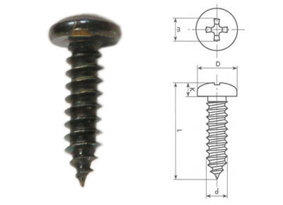 RTA 420.005-2 4,2 x 16mm Blechtreibschraube Kreuz DIN 7981 schwarz