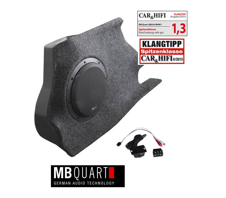 MB QUART QB250 BMW1 Aktiv Box 25cm Aktiv Subwoofer für BMW 1er E81, E87 3+5 Türer