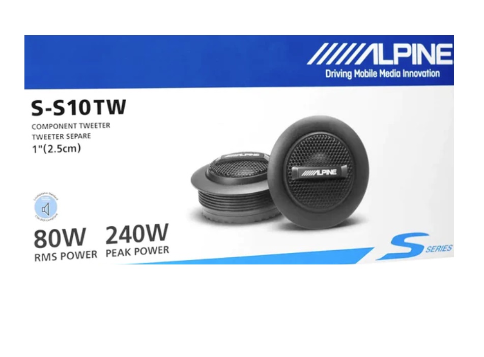 Alpine S-S10TW 2,5 cm (1-Zoll) S-Series Silk Dome Hochtöner Set - 1 Paar