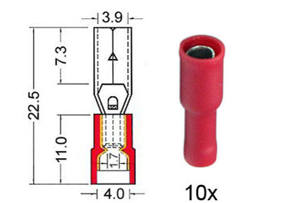 RTA 151.217-0 Rundsteckhülse isoliert 4mm rot