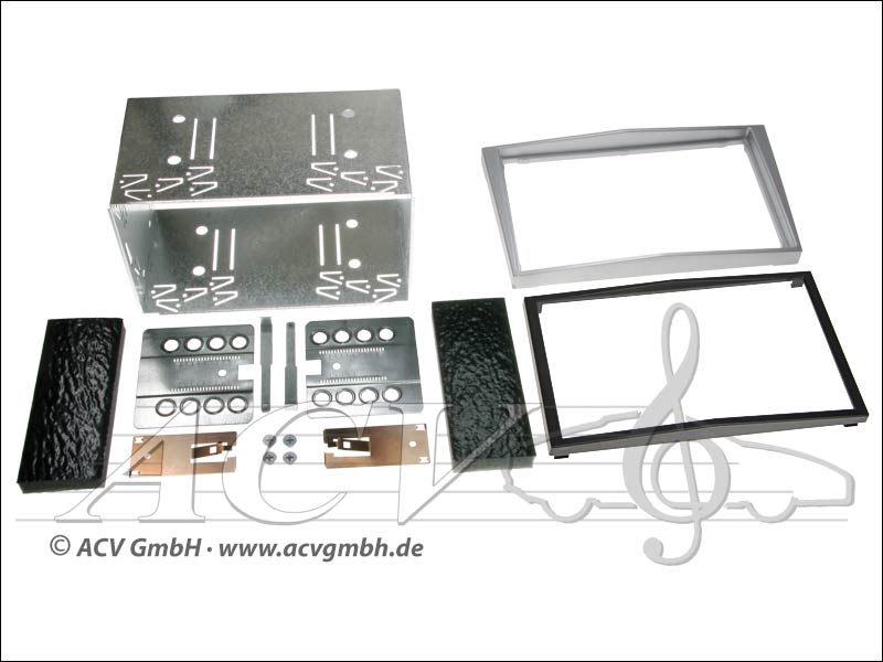 Doppel-DIN Einbaukit Rubber Touch Opel 2004-> silber Doppel-DIN Einbaukit Rubber Touch Opel 2004-> silber