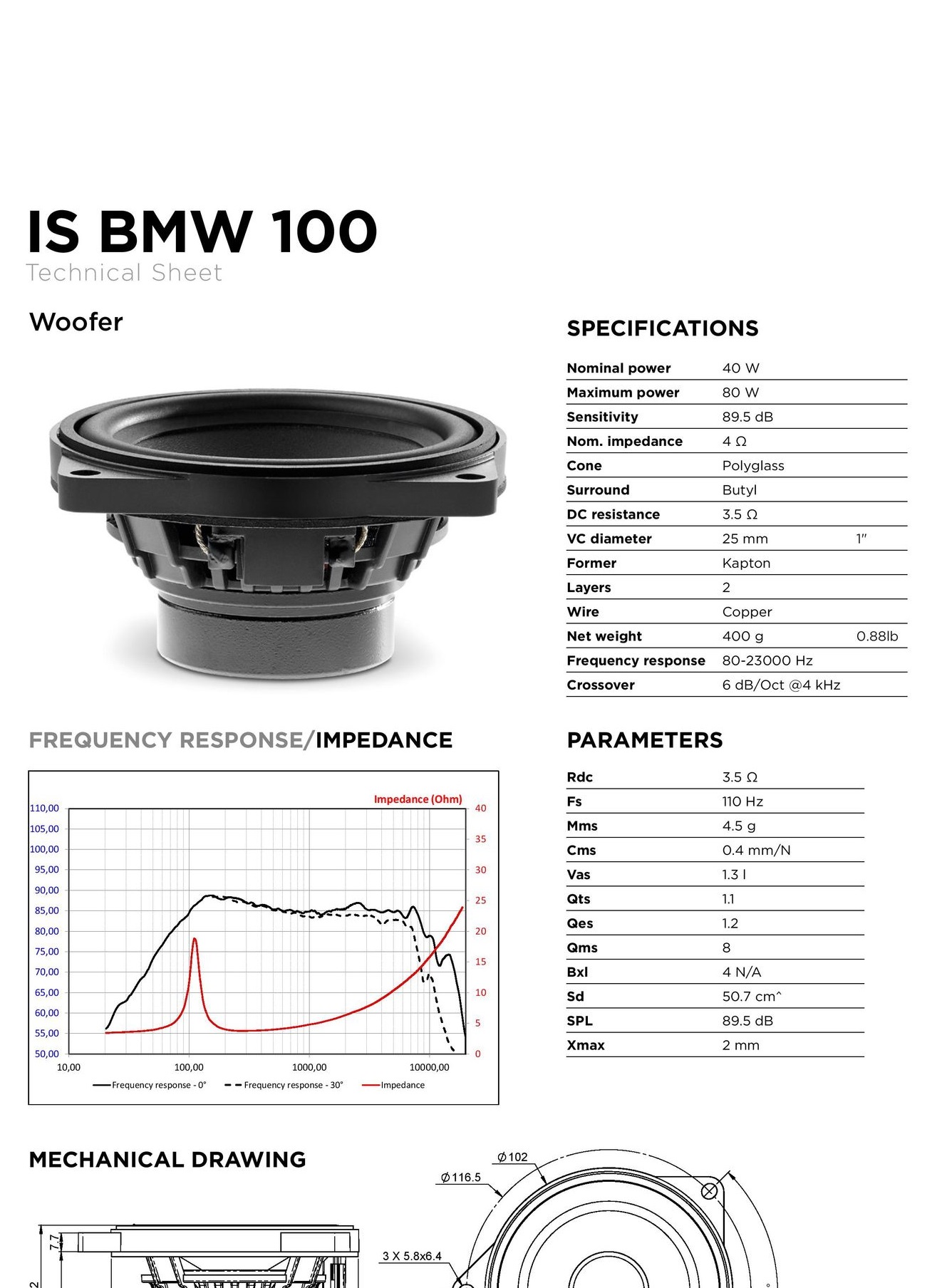 Focal ISBMW100 Inside 2-Wege Compo BMW 2 Wege Lautsprecher Speaker für BMW Focal IS BMW 100 