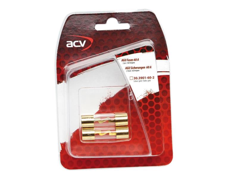 ACV 30.3901-60-2 AGU fusibili 60 Ampere (oro) 2 pezzi